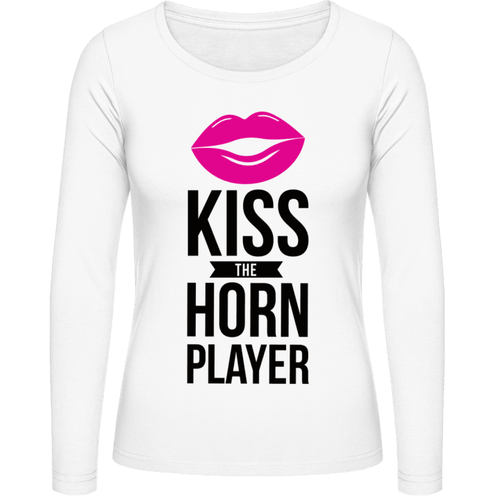 Kiss The Horn Player Frauen Langarmshirt contain pic