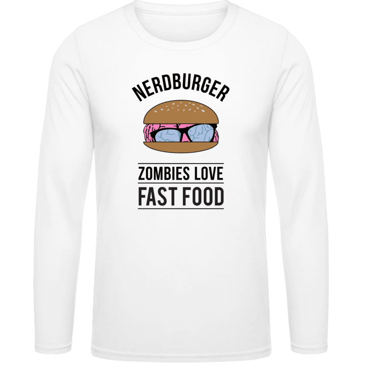 Nerdburger Zombies love Fast Food Shirt met lange mouwen contain pic