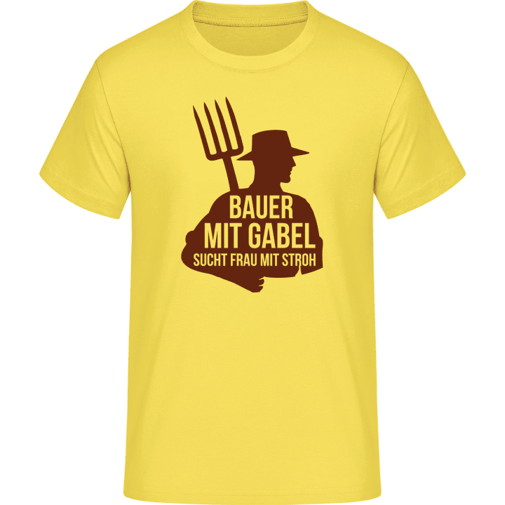 Bauer mit Gabel sucht Frau mit Stroh T-Shirt 0 image