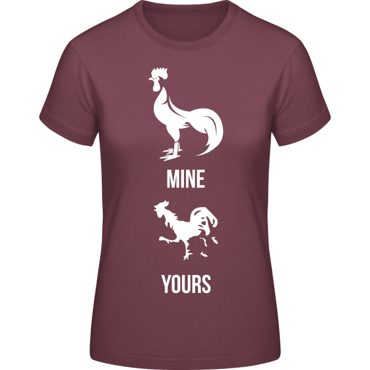 Mine Yours Rooster Frauen T-Shirt contain pic