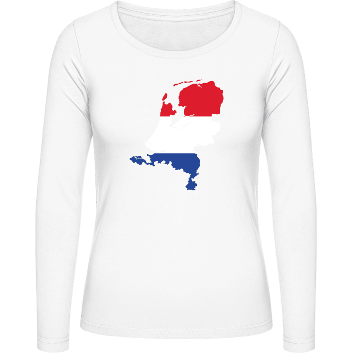 Netherlands Map Langermet skjorte for kvinner contain pic