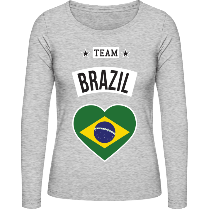 Team Brazil Heart Vrouwen Lange Mouw Shirt contain pic