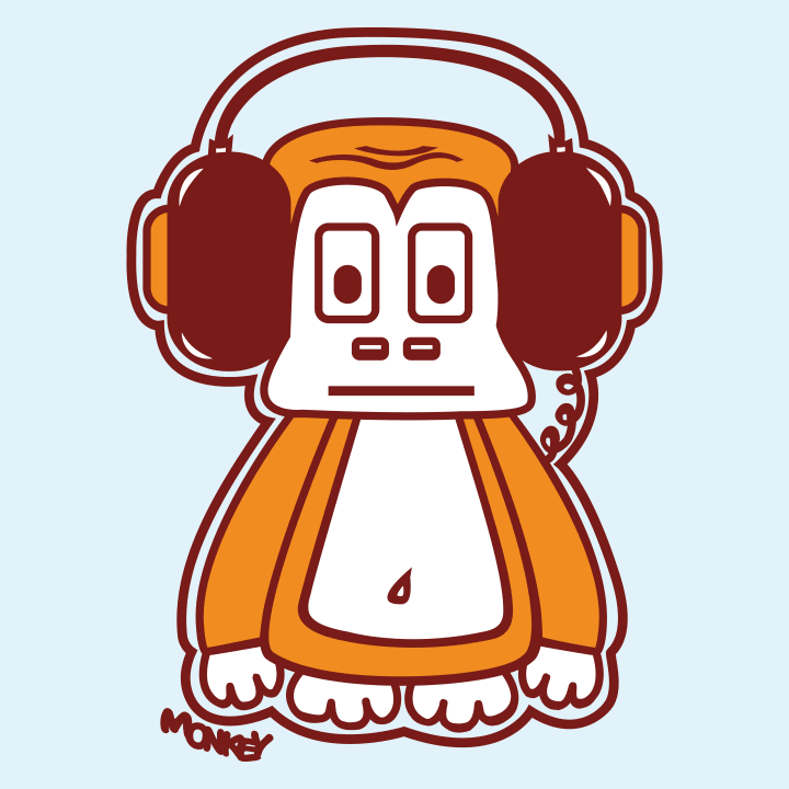 Monkey With Headphones T-skjorte 0 image