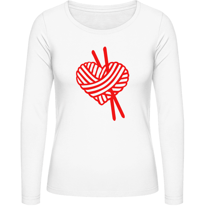 Knitting Heart Langermet skjorte for kvinner 0 image