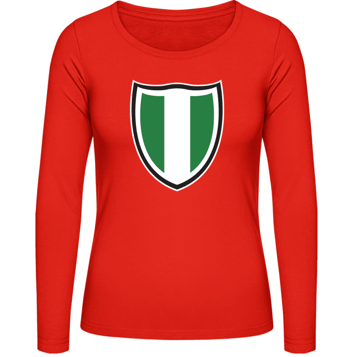 Nigeria Shield Flag Langermet skjorte for kvinner contain pic