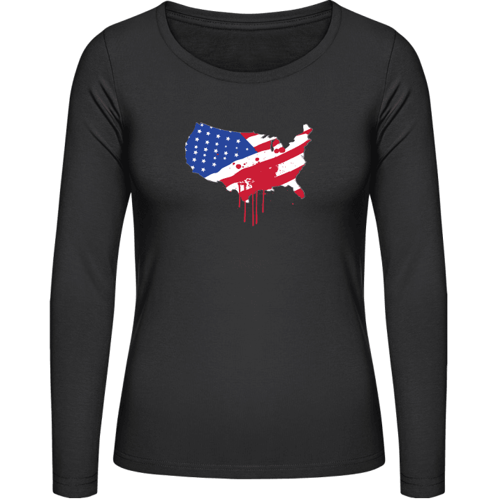 Bloody USA Map Kvinnor långärmad skjorta contain pic