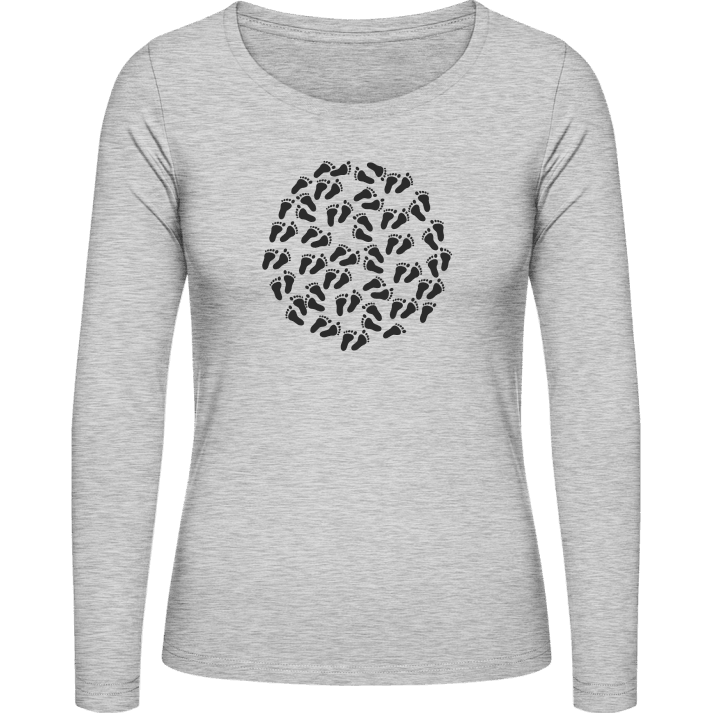 Footprints Silhouette Vrouwen Lange Mouw Shirt contain pic