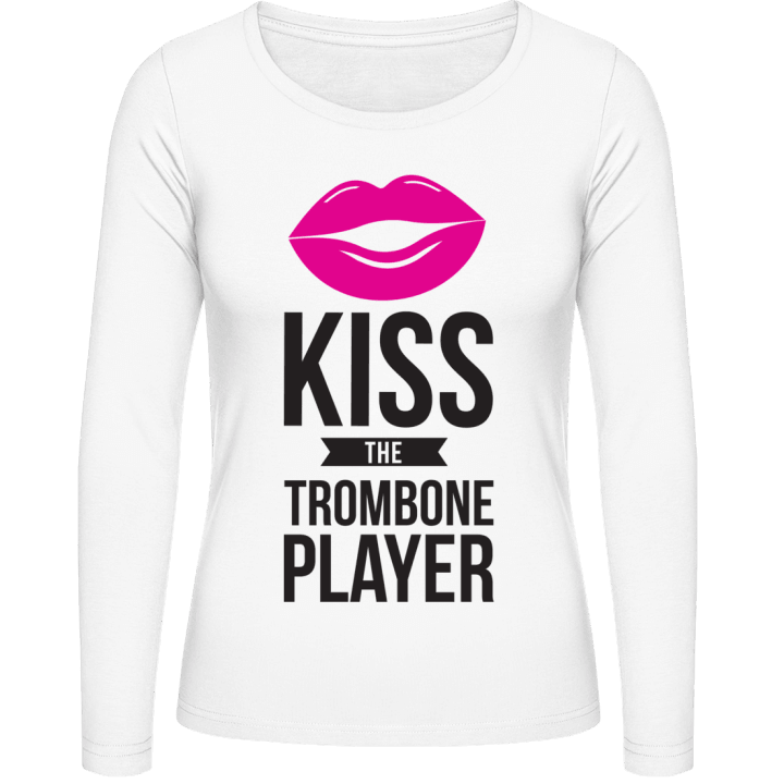 Kiss The Trombone Player Langermet skjorte for kvinner contain pic