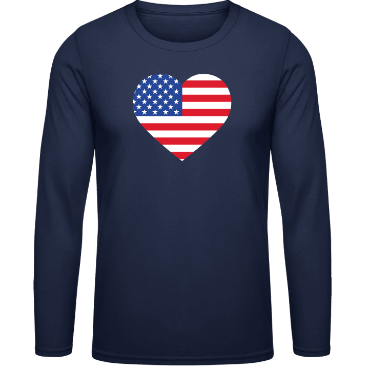 USA Heart Flag Långärmad skjorta contain pic