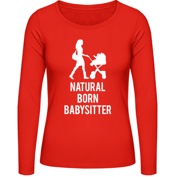 Natural Born Babysitter Frauen Langarmshirt contain pic
