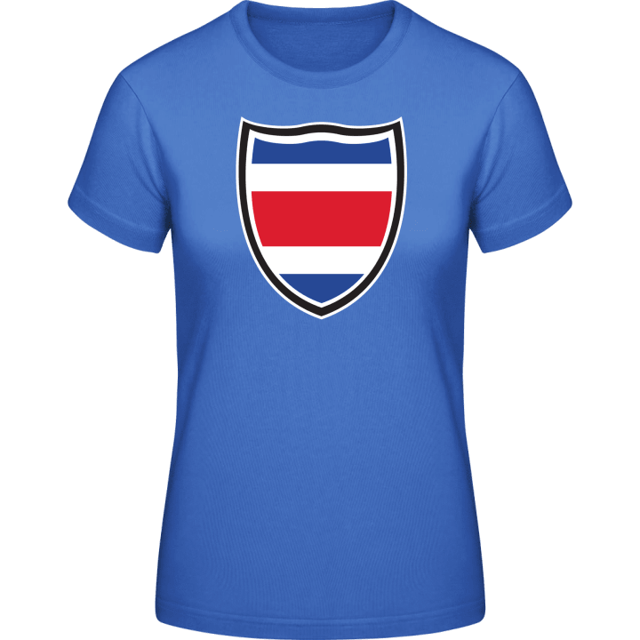 Costa Rica Flag Shield Frauen T-Shirt contain pic