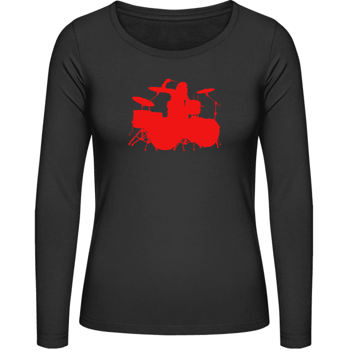 Female Drummer Vrouwen Lange Mouw Shirt contain pic