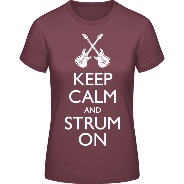 Keep Calm And Strum On T-shirt för kvinnor contain pic