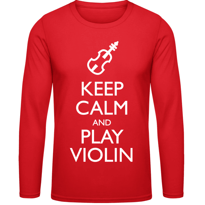 Keep Calm And Play Violin Langermet skjorte contain pic