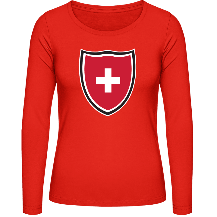 Switzerland Shield Flag Langermet skjorte for kvinner contain pic