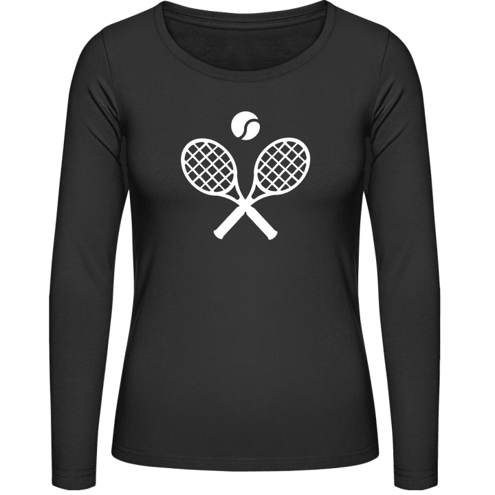 Crossed Tennis Raquets Vrouwen Lange Mouw Shirt contain pic