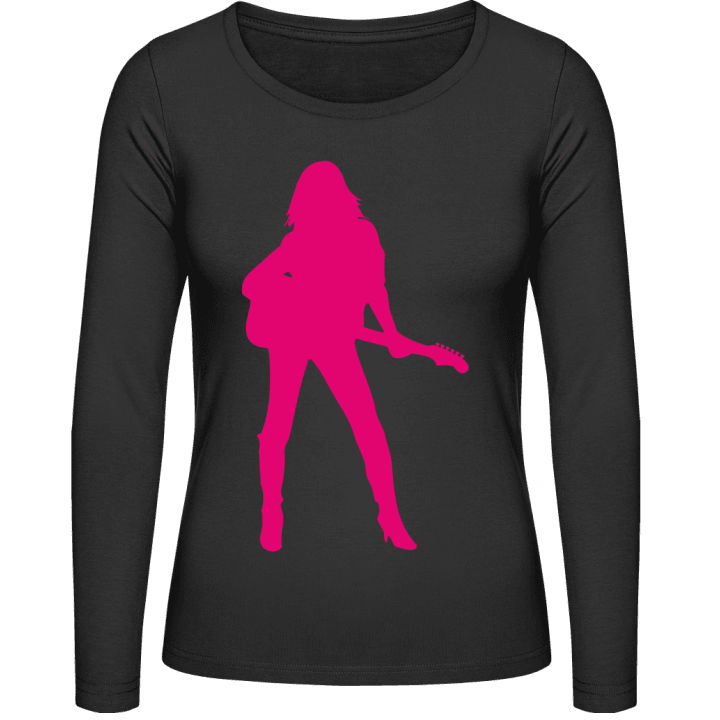 Hot Female Guitarist Vrouwen Lange Mouw Shirt contain pic