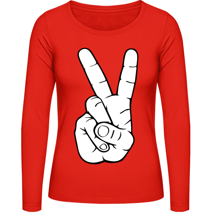 Victory Sign Vrouwen Lange Mouw Shirt contain pic