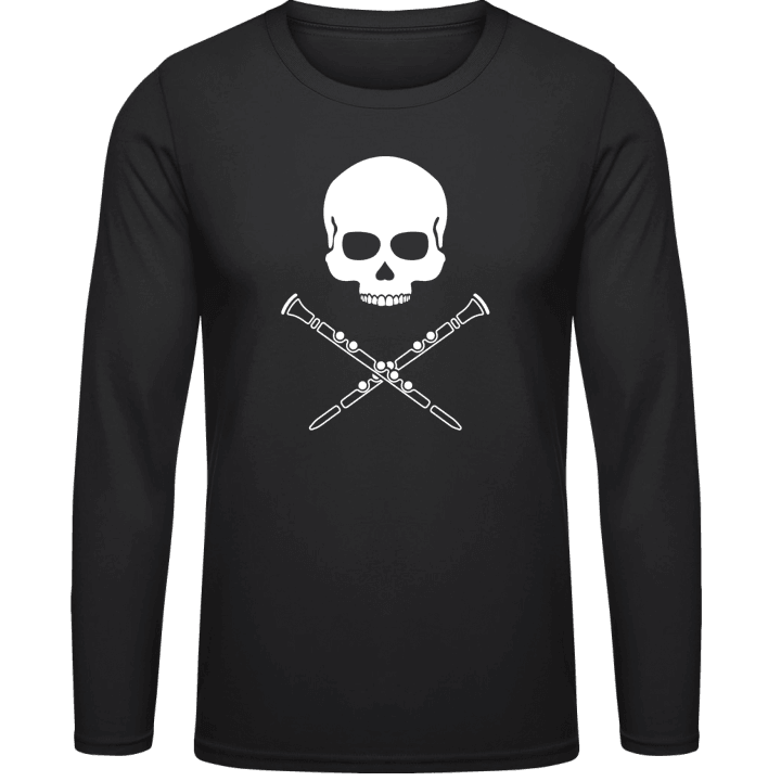 Clarinetist Skull Crossed Clarinets Langermet skjorte contain pic