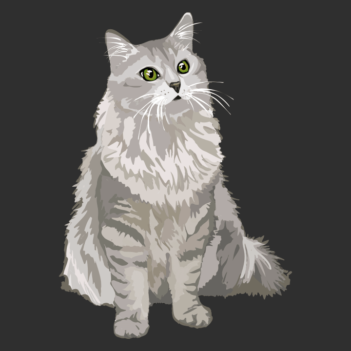 Silver Tabby Fluffy Cat  T-shirt för kvinnor 0 image