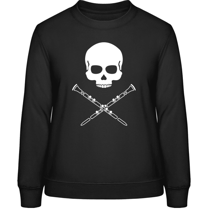 Clarinetist Skull Crossed Clarinets Sweatshirt för kvinnor contain pic