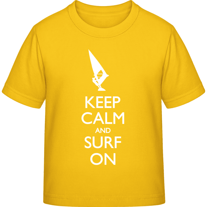 Keep Calm and Surf on T-skjorte for barn contain pic
