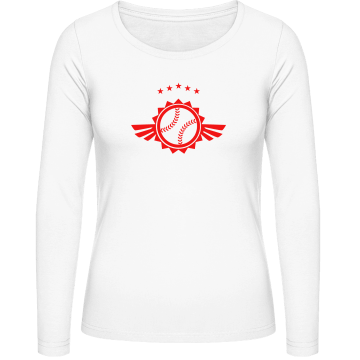 Baseball Symbol Winged T-shirt à manches longues pour femmes contain pic