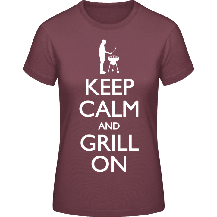 Keep Calm and Grill on T-shirt för kvinnor contain pic
