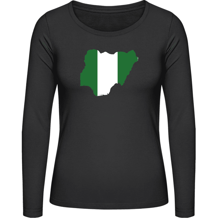 Nigeria Map Flag Langermet skjorte for kvinner contain pic
