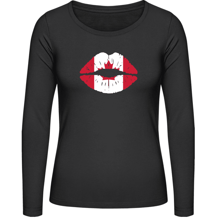 Canadian Kiss Flag T-shirt à manches longues pour femmes contain pic