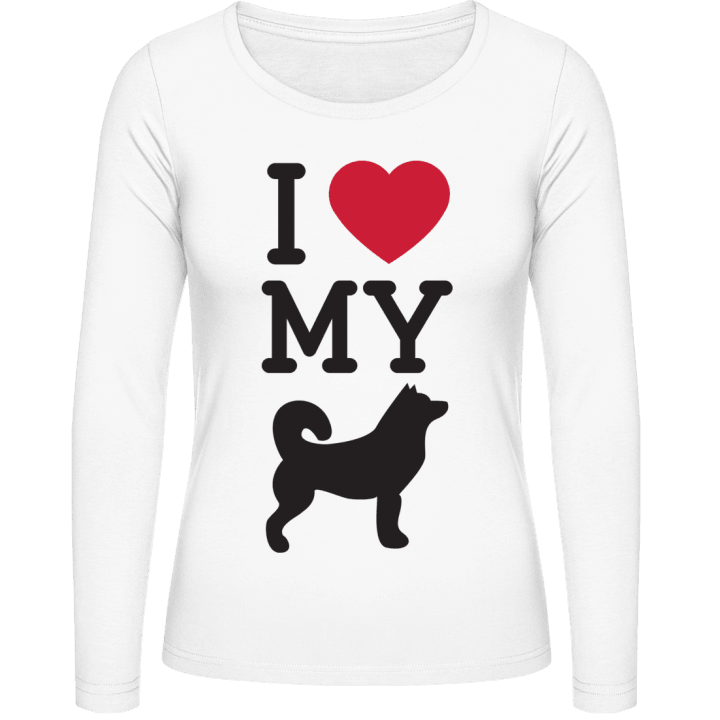 I Love My Dog Spitz Langermet skjorte for kvinner contain pic