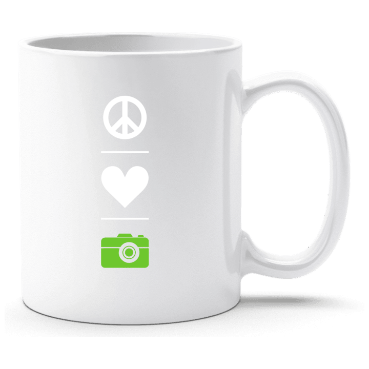 Peace Love Photography Tasse contain pic