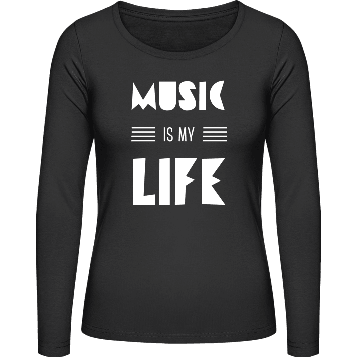 Music Is My Life Langermet skjorte for kvinner contain pic