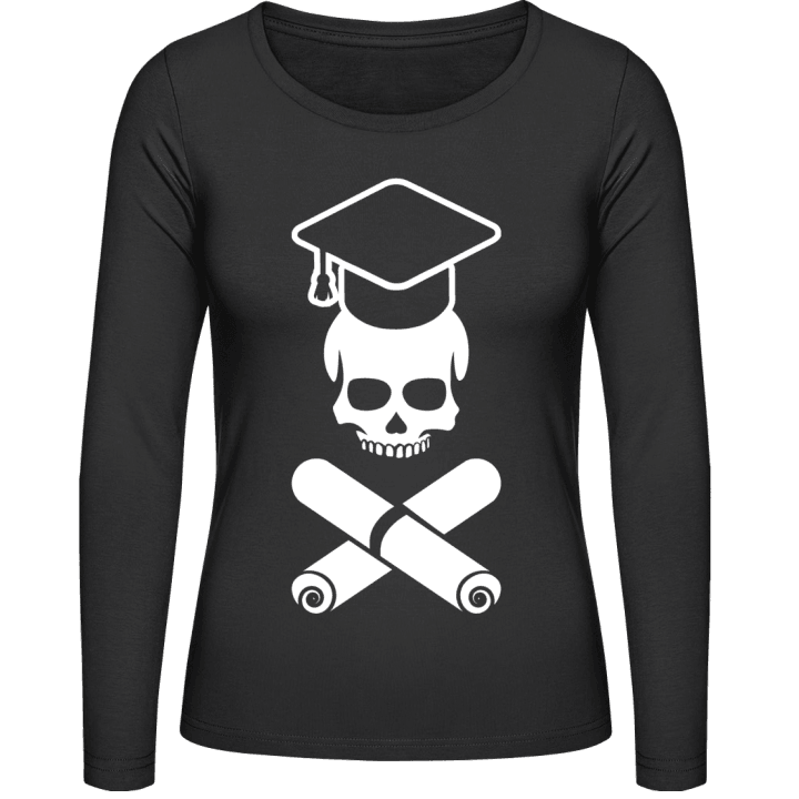 Graduate Skull Frauen Langarmshirt contain pic