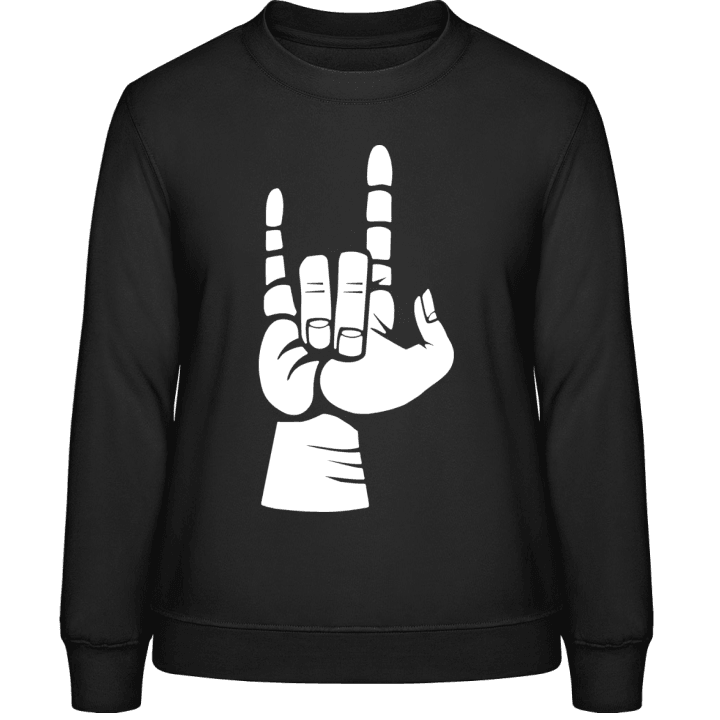 Rock And Roll Hand Sign Frauen Sweatshirt contain pic