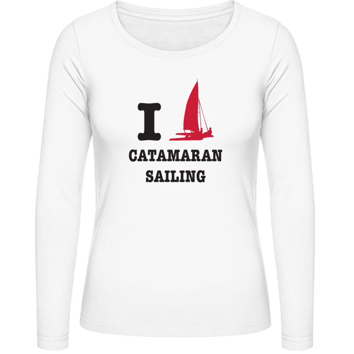 I Love Catamaran Sailing Langermet skjorte for kvinner contain pic
