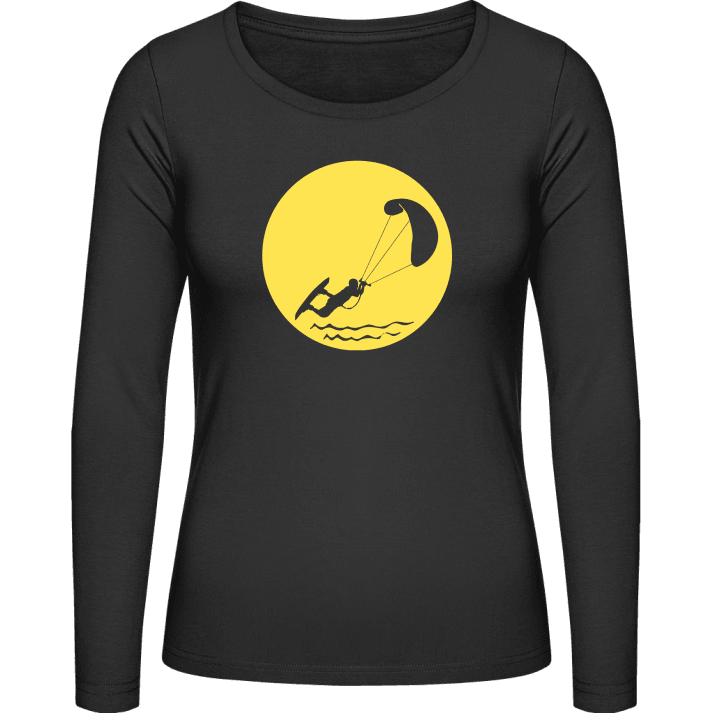 Kitesurfer In Moonlight Langermet skjorte for kvinner contain pic
