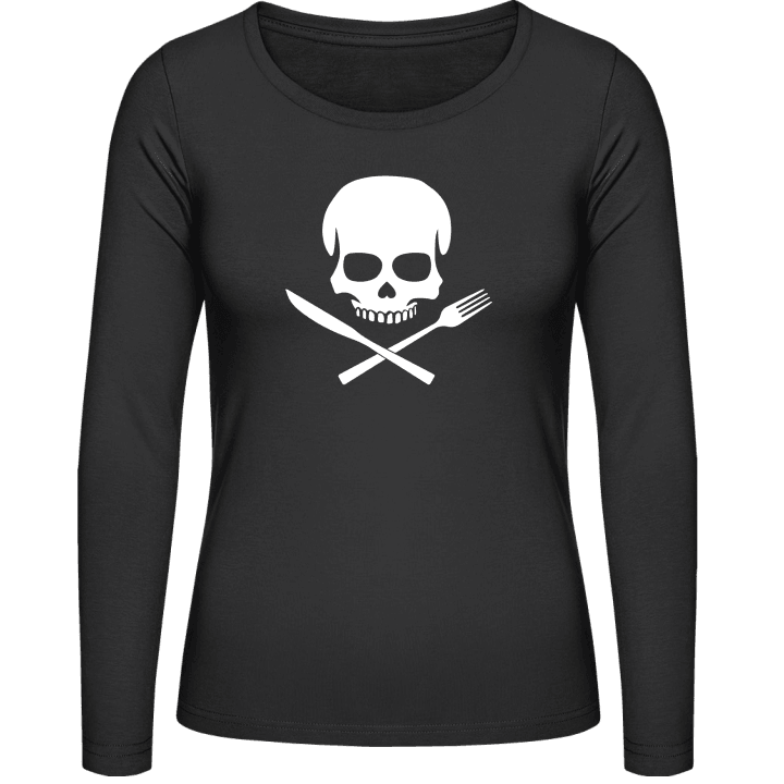 Kitchen Skull T-shirt à manches longues pour femmes contain pic