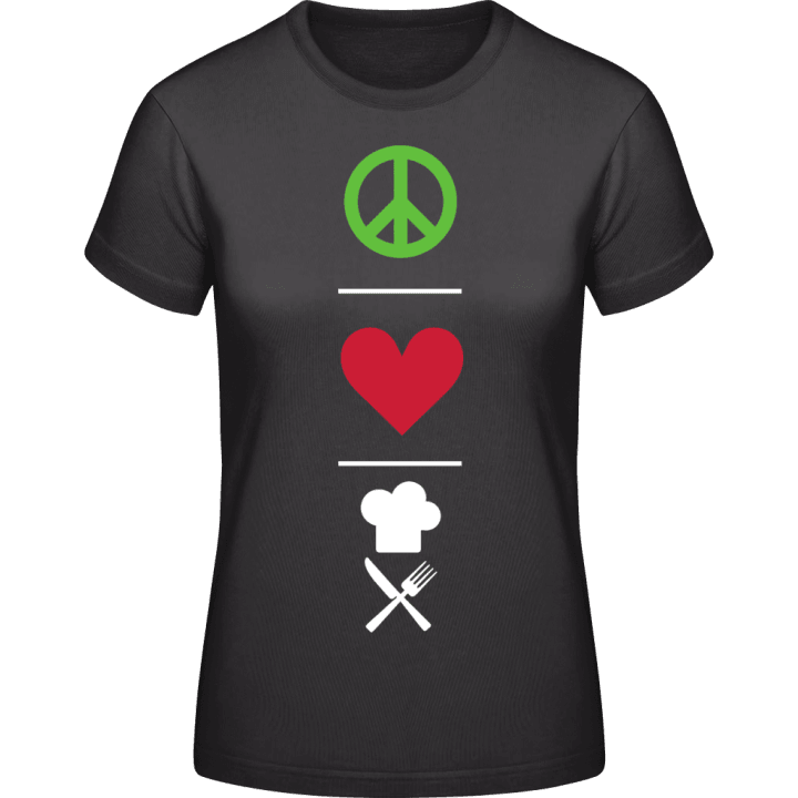 Peace Love Cooking T-shirt til kvinder 0 image
