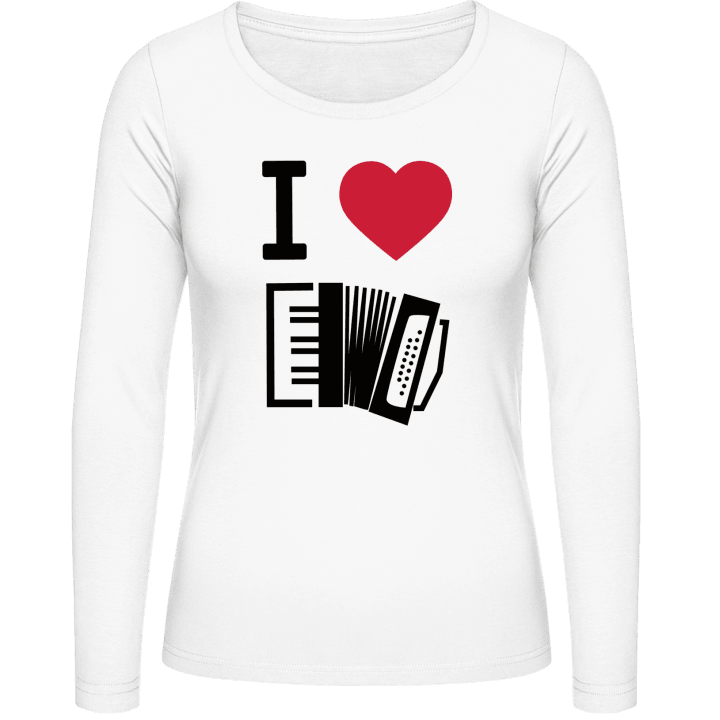 I Heart Accordion Music Langermet skjorte for kvinner contain pic