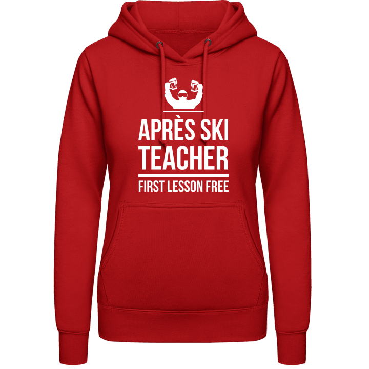 Après Ski Teacher First Lesson Free Sudadera con capucha para mujer contain pic