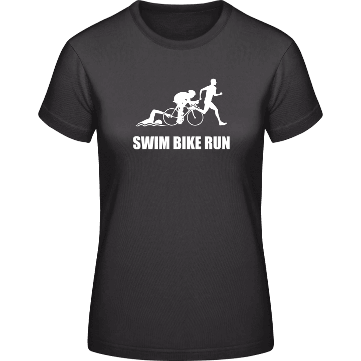 Swim Bike Run T-skjorte for kvinner contain pic