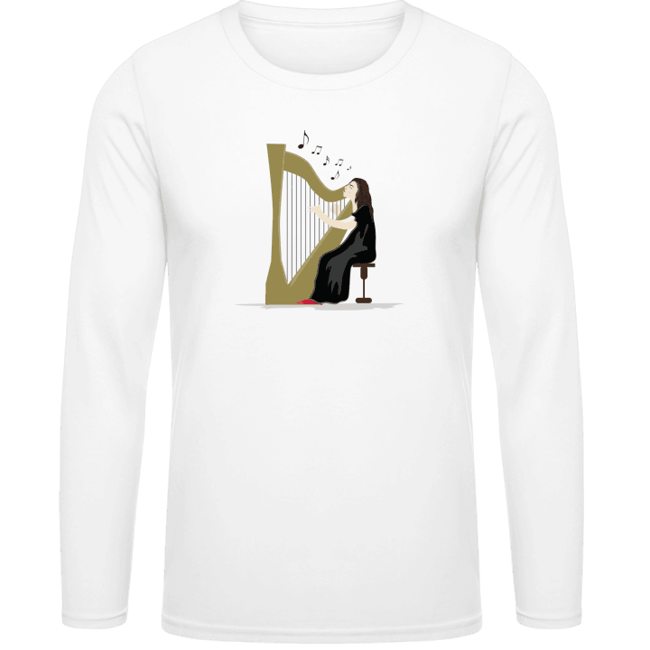 Harp Playing Woman T-shirt à manches longues contain pic