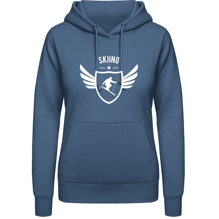 Skiing Winged Vrouwen Hoodie contain pic