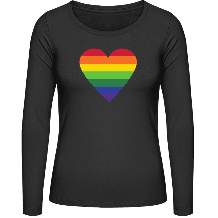 Rainbow Heart Stripes Vrouwen Lange Mouw Shirt contain pic