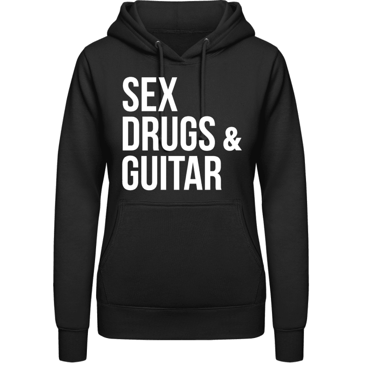 Sex Drugs Guitar Hoodie för kvinnor contain pic