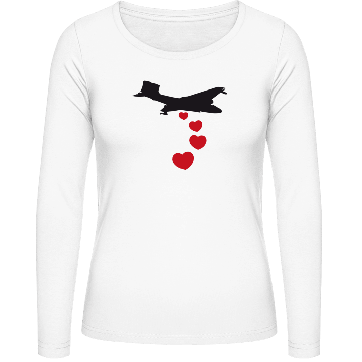 Heart Bomber Langermet skjorte for kvinner contain pic