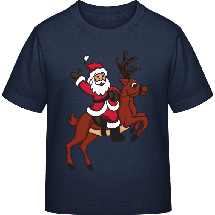 Santa Claus Riding Reindeer Kinder T-Shirt 0 image