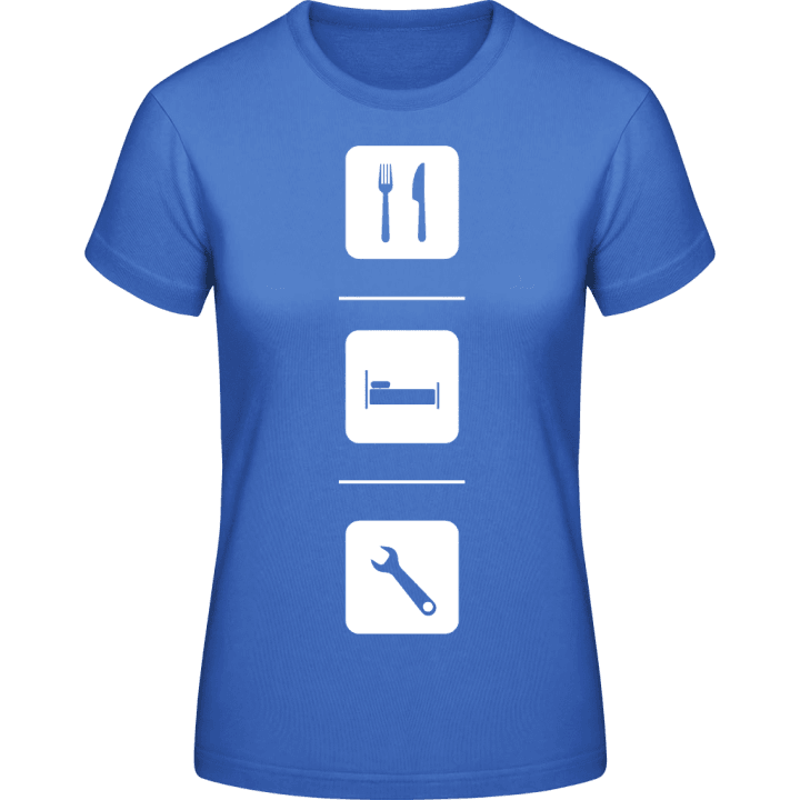 Eat Sleep Work Tool T-shirt för kvinnor contain pic
