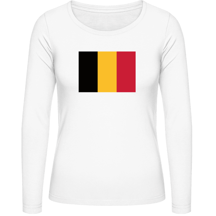 Belgium Flag Langermet skjorte for kvinner contain pic